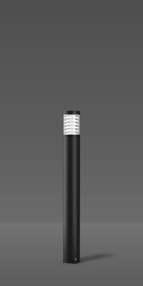 RZB Mega Tower, 10 W, 600 lm, 830, anthrazit, on/off Pollerleuchten, D 115 H 1000, 90°/90°/90°/90°, Glas klar 611993.0031