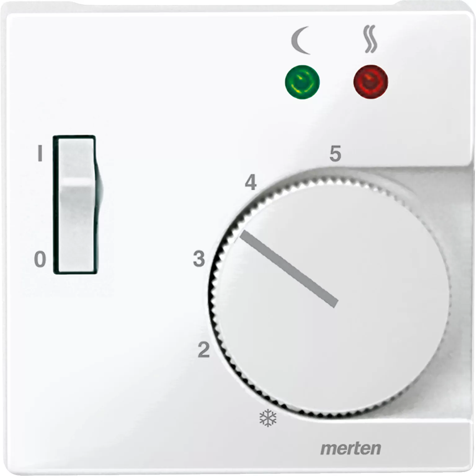 Merten Zentralplatte für Fußbodentemperaturregler-Einsatz mit Schalter, polarweiß glänzend, System M 534919