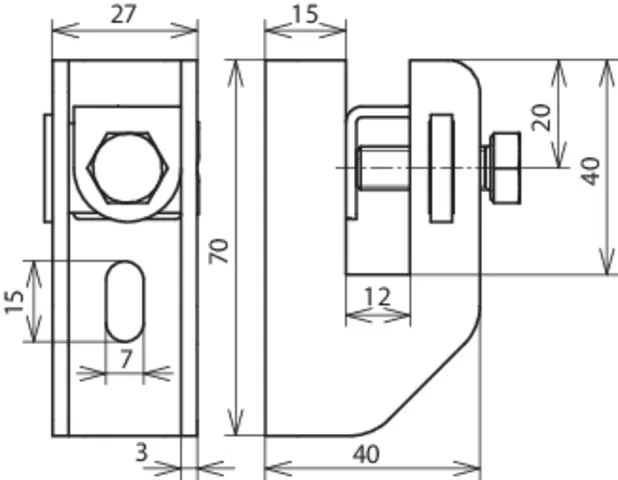 Dehn Flachband-Rundleitungshalter St/tZn f. Fl...11mm Rd 6.10mm Wandabstand 15mm 277240