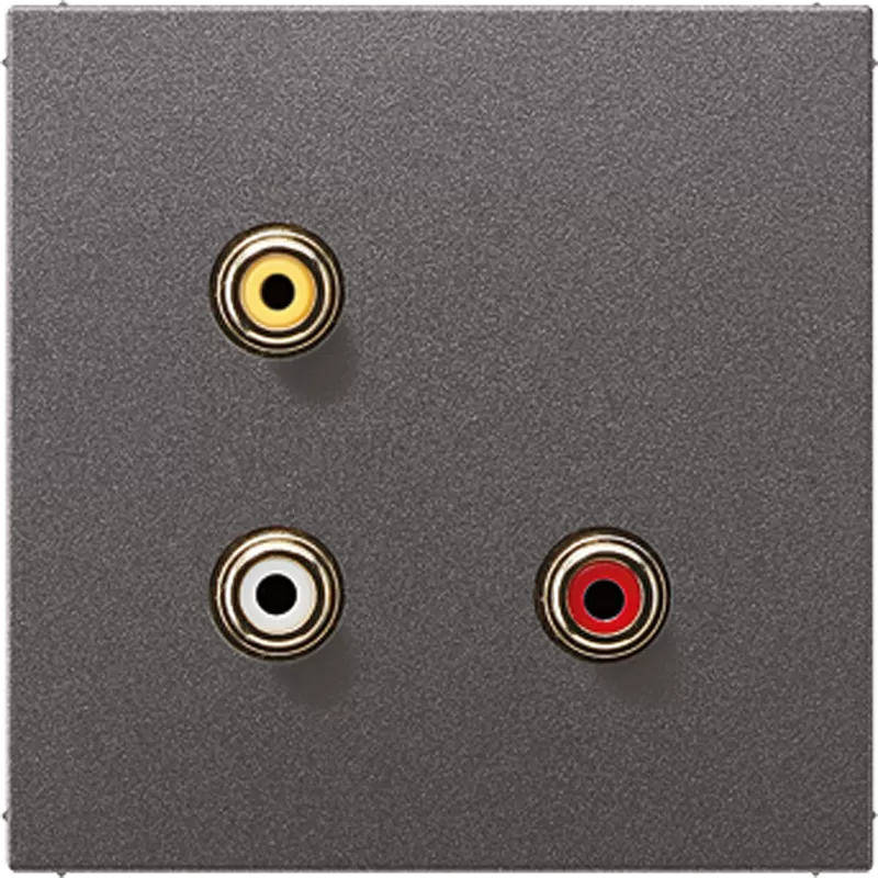 Jung Multimedia-Anschlusssystem Cinch Audio / Composite Video, Serie LS, anthrazit (lackiertes Aluminium) MAAL1031AN