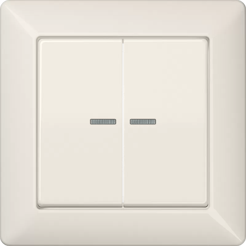 Jung Wippe 2fach mit Lichtleiter, mit Rahmen, Duroplast, Serie AS, weiß AS590-5KO5