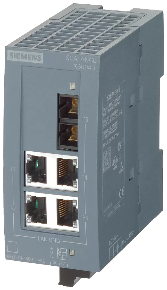 Siemens SCALANCE XB004-1, unmanaged Switch, 4x RJ45, 1x Multimode SC 6GK50041BD001AB2