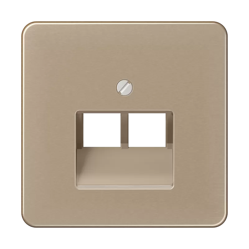 Jung Abdeckung für IAE/UAE-Anschlussdosen 2 x 8-polig, Aluminium eloxiert, Serie CD, gold-bronze CD569-2UAGB