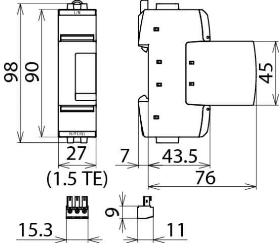 Dehn Überspannungsableiter Typ 2 DEHNguard SE 1-polig Uc 1000V AC mit Fernmeldekontakt 952938