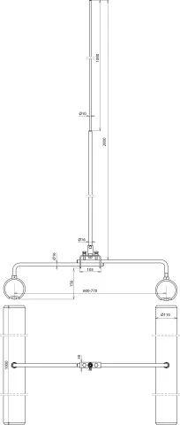 Dehn Fangstange Al mit Grundgestell für Trapezdächer D 16/10mm L 2000mm -SET- 123032