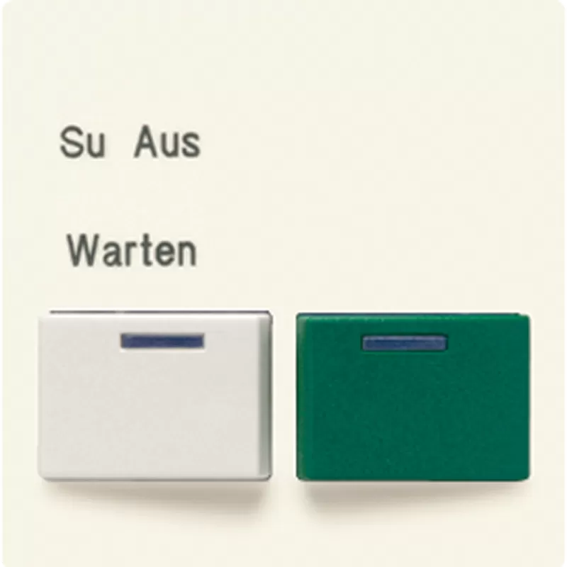 Jung Abdeckung für Ackermann, Typ 73642 B – Dienstzimmereinheit –, weiß, grün, Serie AS, weiß A642B-2