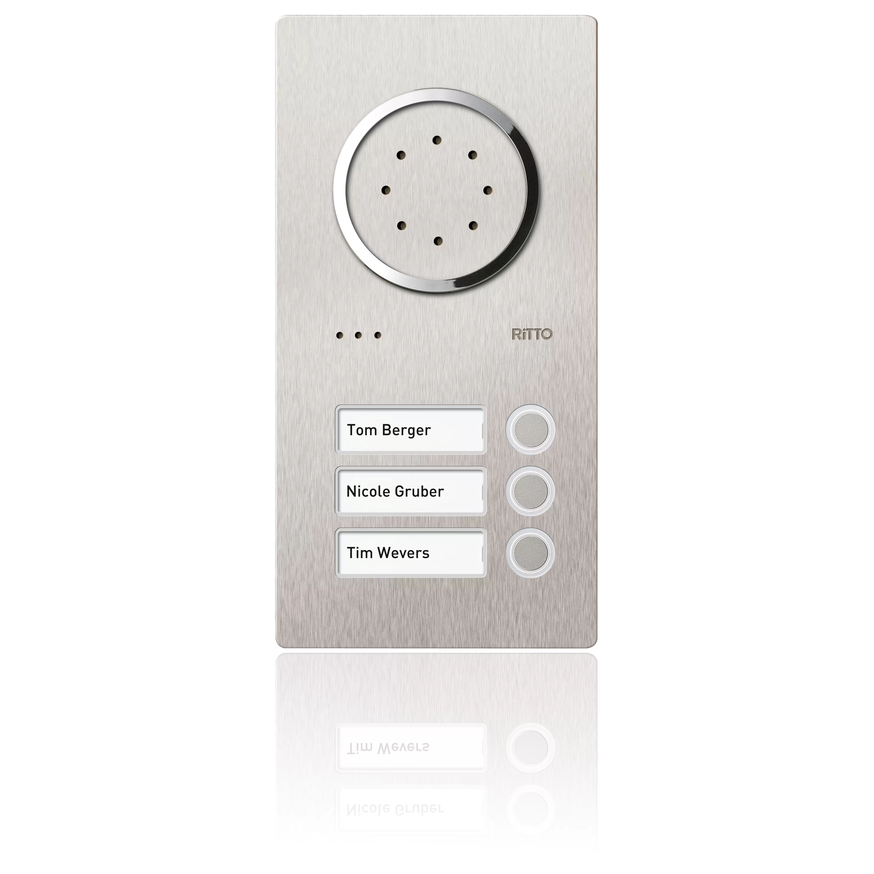 Ritto Acero Edelstahl-Türstation Audio, 3 WE, Audio, Edelstahl 1810320