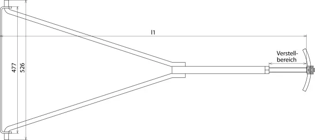 Dehn Traufenstütze für Rd 7-10mm  NIRO verstellbar 1,25-1,55m 239009
