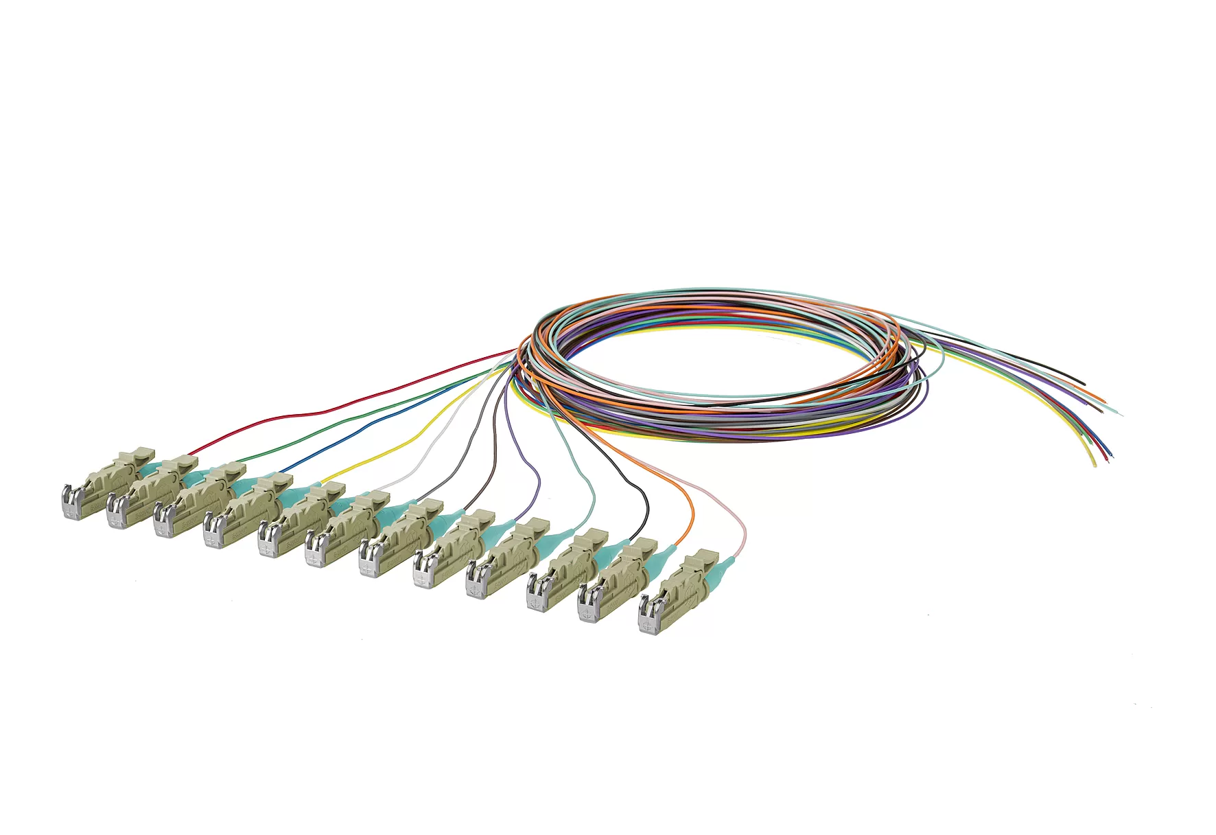 Metz Connect OpDAT Pigtail E2000-PC, OM3, 12 Farben 150M1MO0020E