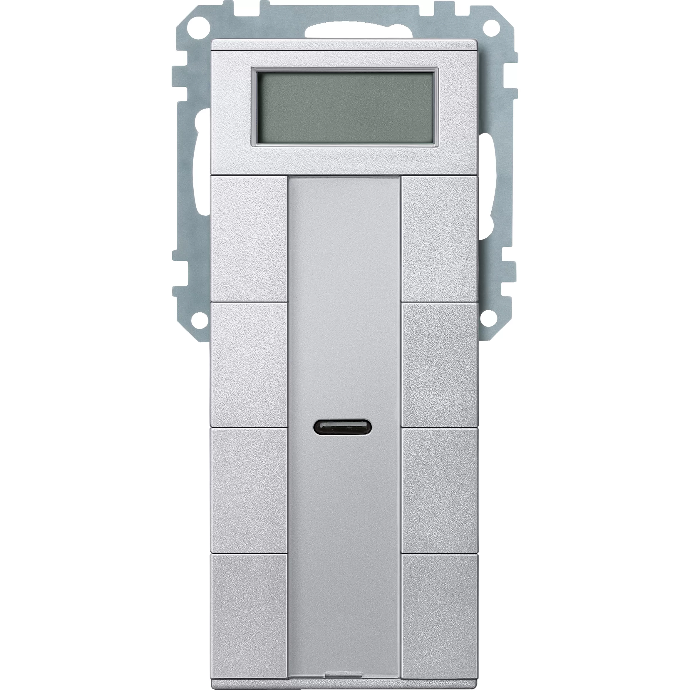 Merten Taster 4fach plus mit Raumtemperaturregler, aluminium, System M MEG6214-0460