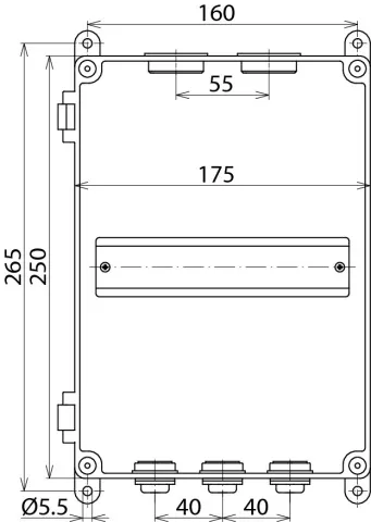 Dehn Iso-Gehäuse für Aufputzmontage IP 54 f. Reihen-Einbaugeräte 7TE 902314