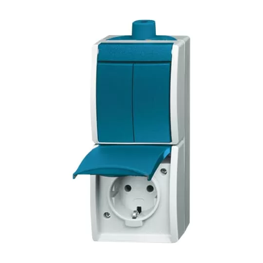 Busch-Jaeger 2601/5/20EW-53-503 | Kombination SCHUKO® Steckdose, mit Wippschalter Serienschaltung