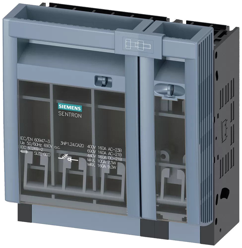 Siemens SENTRON, Sicherungslasttrennschalter 3NP1, 4-polig, NH000, 160 A 3NP11241CA20