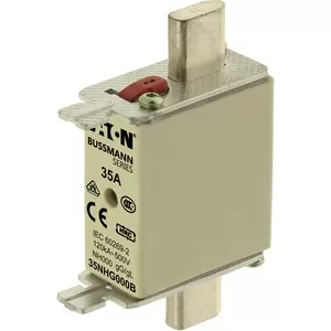 Eaton Sicherungseinsatz, Niederspannung, 35 A, AC 500 V, 120 kA, NH000, gL/gG, IEC, Doppelkennmelder, spannungsführende Grifflasche 35NHG000B