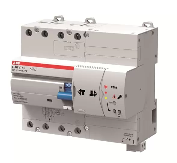 ABB F-ARI4Test A-25/0,03 FI-Schutzschalt.7TE 4P,TypA,25A,30mA,kurzz.,aut.Test/Wieder. 2CSF304131R1250