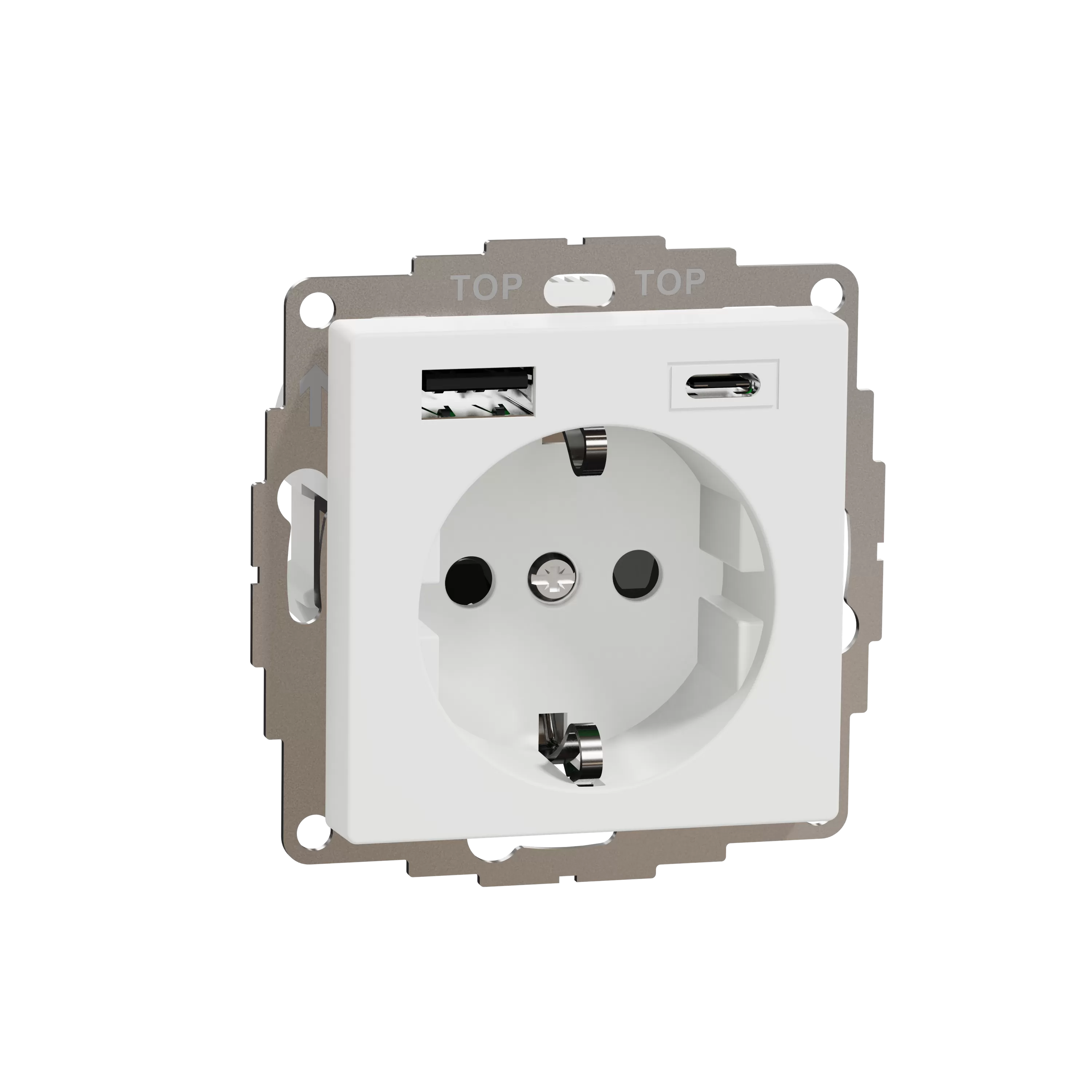Merten Schuko Steckdose mit USB Ladegerät Aktivweiß System M MEG2367-0325