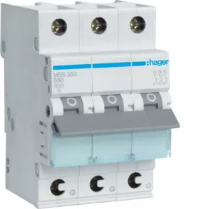 Hager LS-Schalter 3polig 6kA B-50A 3M QC MBS350