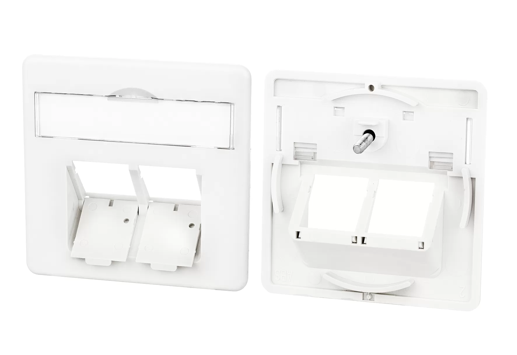 Metz Connect Zentralplatte 50 x 50 mm 2 Port, reinweiß, E-DAT C6 860023-02-I