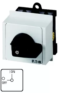 Eaton EIN-AUS-Schalter, T0, 20 A, Verteilereinbau, 1 Baueinheit(en), 1-polig, mit schwarzem Knebel und Frontschild 074471