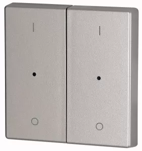Eaton Wippe, 2-fach, +Linse, I/0, silber 147607