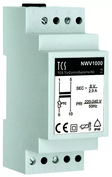 TCS Klingeltransformator 2 A zur Versorgung mit Wechselspannung, Hutschiene 2 TE NWV1000-0400