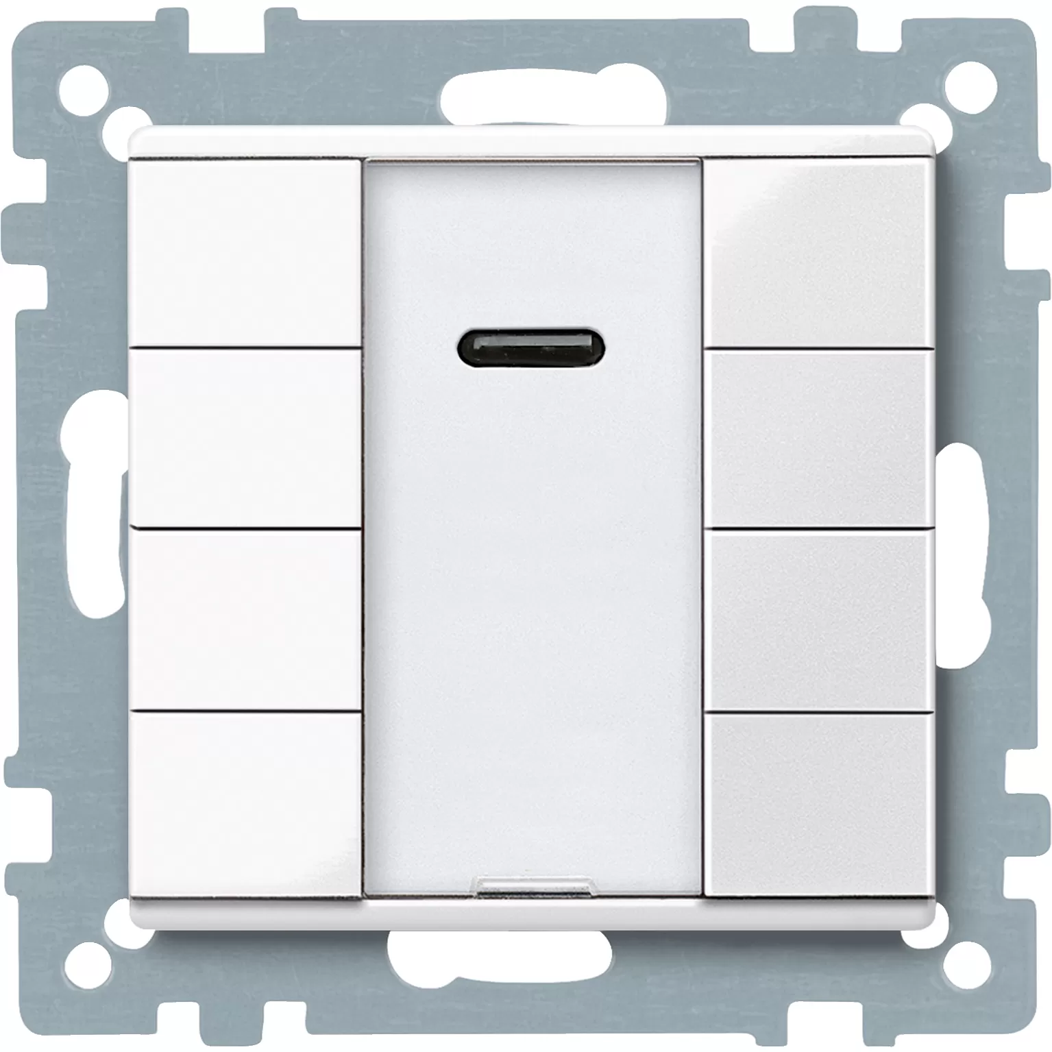 Merten Taster 4fach plus mit IR-Empfänger, polarweiß glänzend, System M 617519