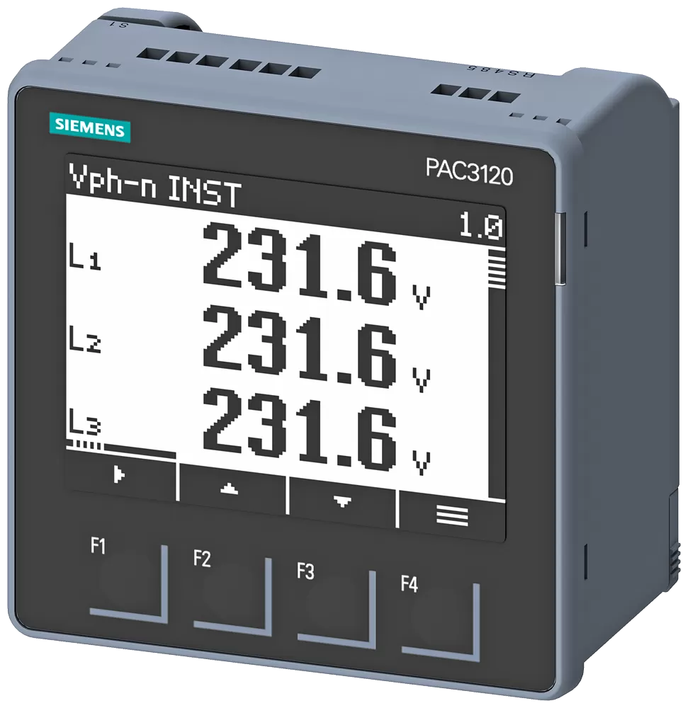Siemens SENTRON Power Monitoring PAC3120, Fronteinbau, 690/400 V, 5 A, 100-250 V AC/D... 7KM31200BA011DA0