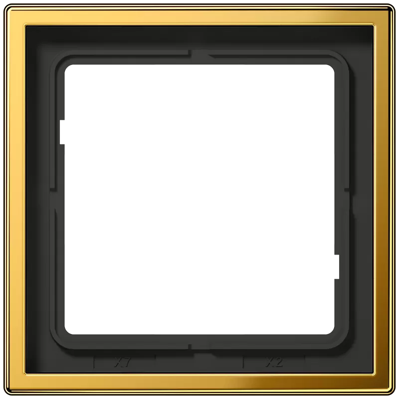 Jung Rahmen 1fach, senkrechte und waagerechte Montage, Metall goldfarben PVD-beschichtet, LS 990, goldfarben GO2981
