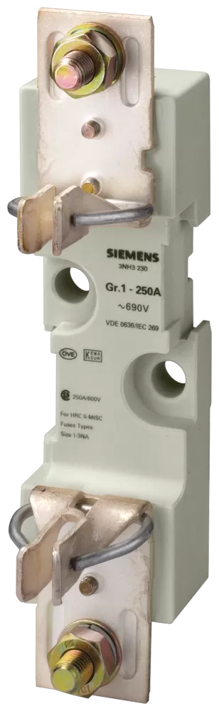 Siemens NH-Sicherungsunterteil Gr. 1, 1-polig 250A 690V (1000V) Flachanschluss 3NH3230