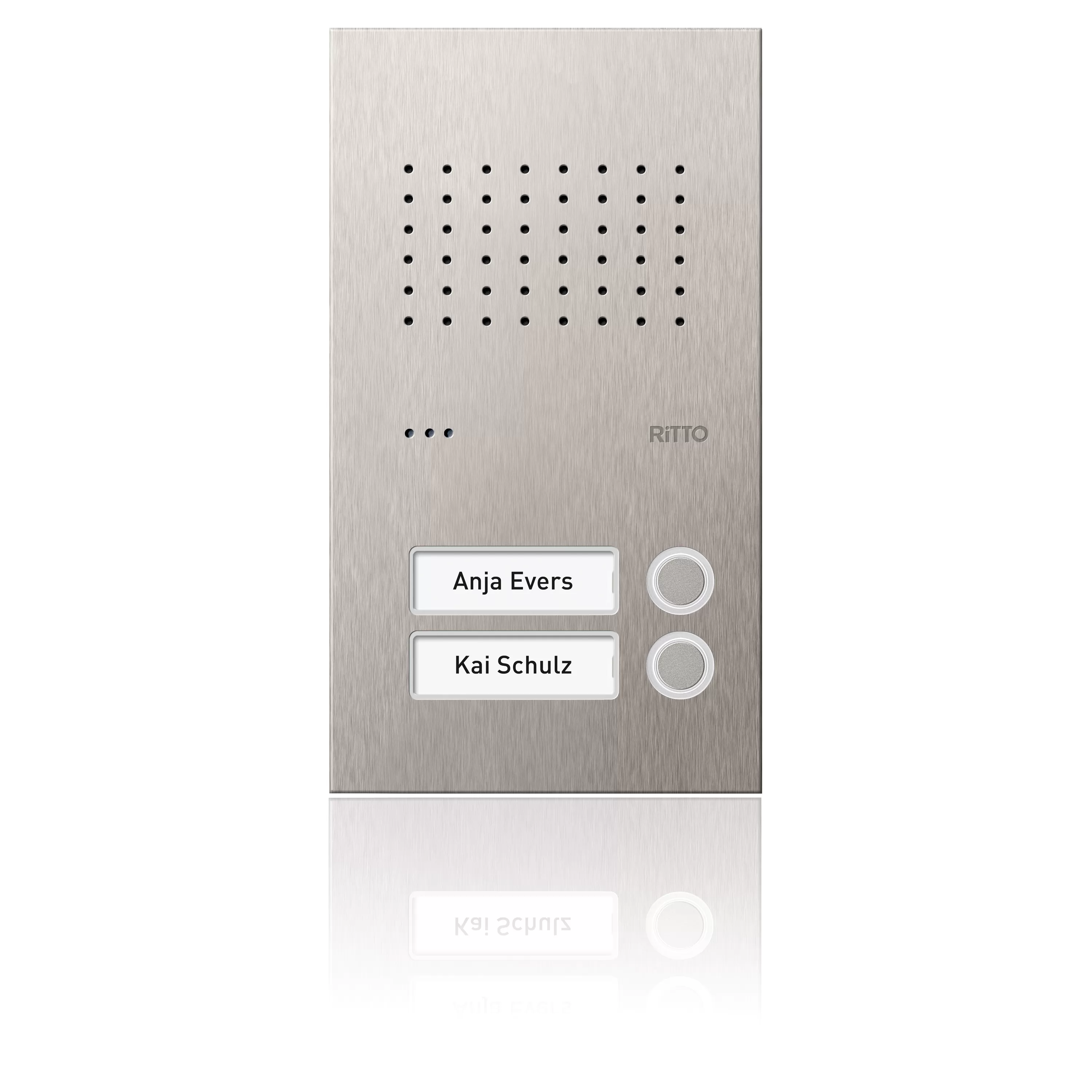 Ritto Acero pur Edelstahl-Türstation Audio, 2 WE, Edelstahl RGE1810225