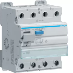 Hager FI-Schalter 4P 10kA 80A 300mA Typ S CPA680D