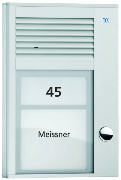 TCS Audio Außenstation Serie PAK 1 Klingeltaste (rechtsbündig), AP silber PAK01-EN