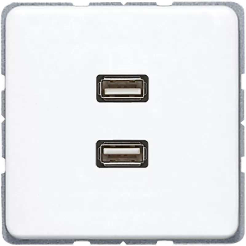 Jung Multimedia-Anschlusssystem 2 x USB 2.0, Serie CD, alpinweiß MACD1153WW