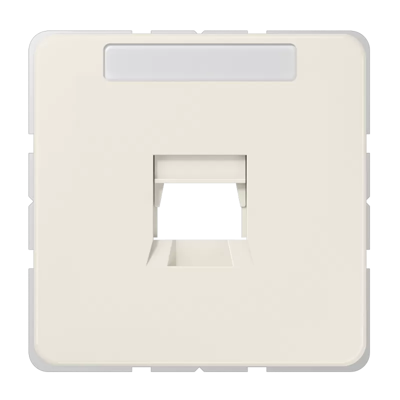 Jung Abdeckung (gerastet) für Modular-Jack-Steckbuchsen 1fach, UMA-CAT6A, RADIALL, Panduit, Assmann, mit Schriftfeld, Thermoplast, Serie CD, weiß 569-1WE