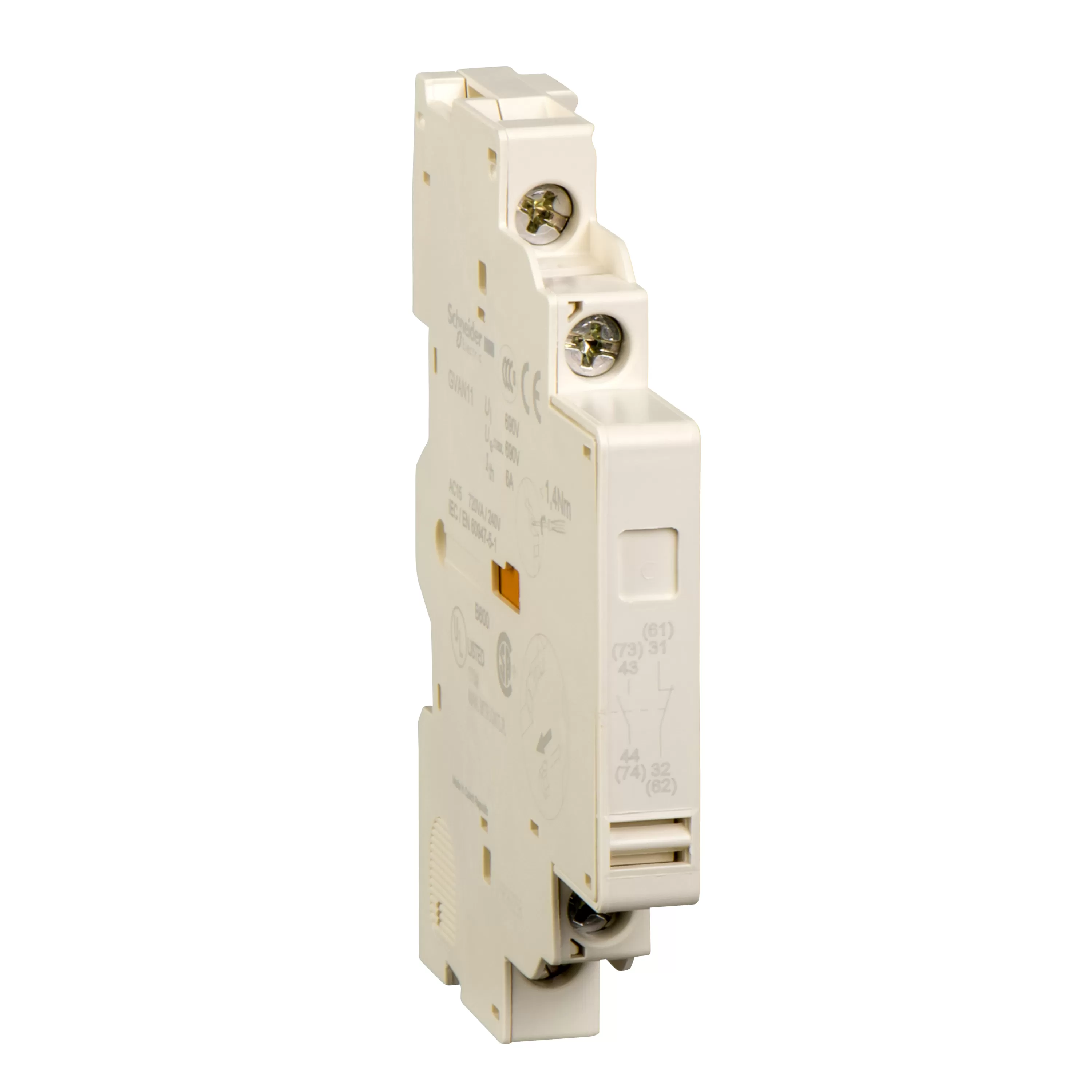 Schneider Electric Hilfsschalter, 1S+1Ö, seitlich GVAN11