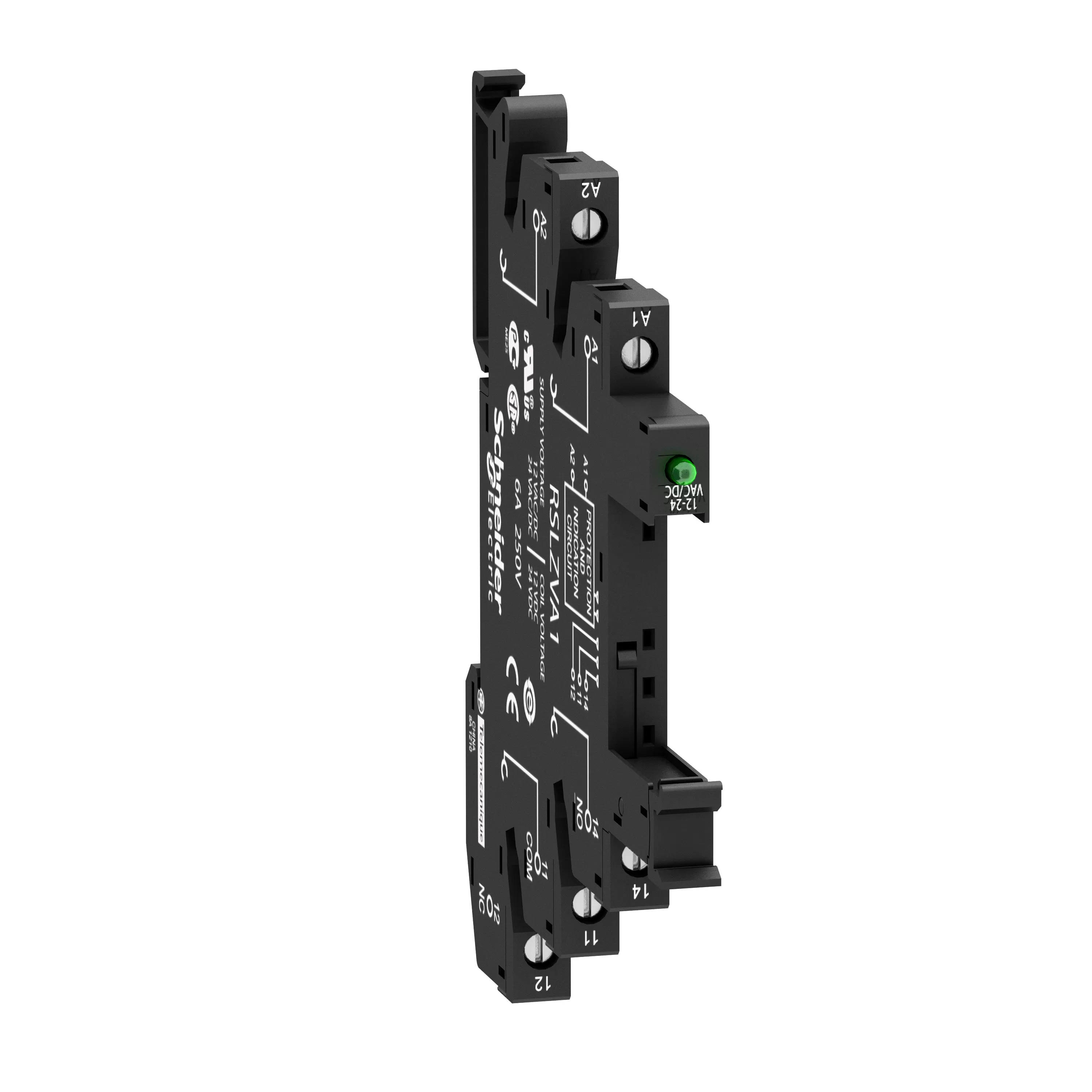 Schneider Electric Sockel für schmales Interface-Relais RSL, LED, Schraubk., 12/24 VAC/DC RSLZVA1
