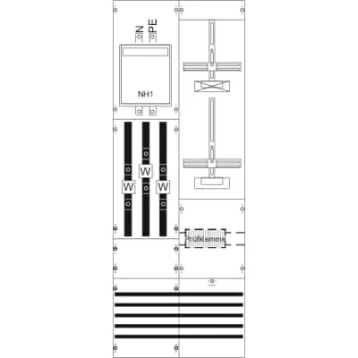 Striebel & John KA4238 Mess- und Wandlerfeld H5/B2 vorverdrahtet mit Zählerkreuz KA4238