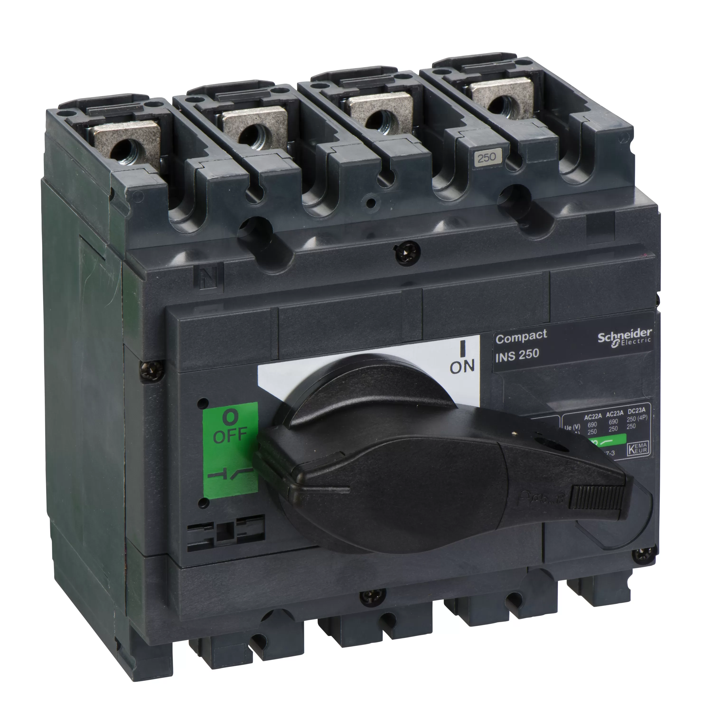 Schneider Electric Lasttrennsch. INS250,4P, 250A/690V AC/250V DC,Drehantrieb schwarz 31107