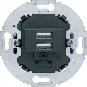 Berker USB Lade-Std., 2fach, 3.0A, rund, anth 260215