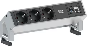Bachmann DESK2 3xCEE7/3 1xCAT6A 1xUSB 0,2m GST18 Inox 902.501