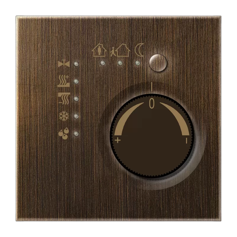 Jung KNX Stetigregler mit integrierter Tasterschnittstelle 4fach, Messing, Serie LS, Messing antik ME2178TSAT
