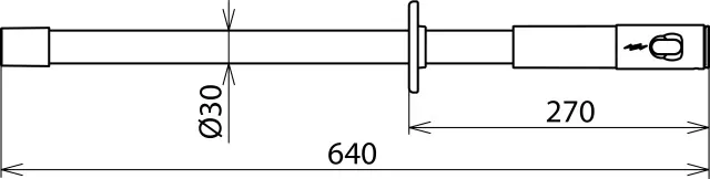 Dehn Isolierstange m. Gewinde M12 u. Steckkupplung L 640 mm 766331