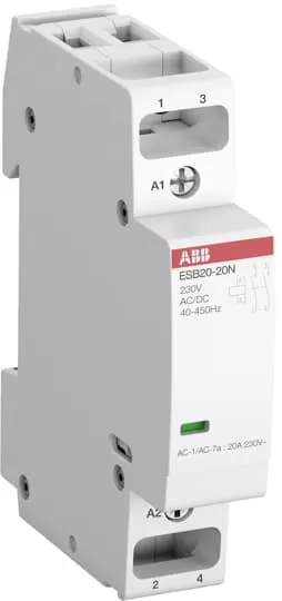 ABB ESB20-02N-05 Installationsschütz 20 A, 0S/2Ö, 240 V AC/DC 1SBE121111R0502