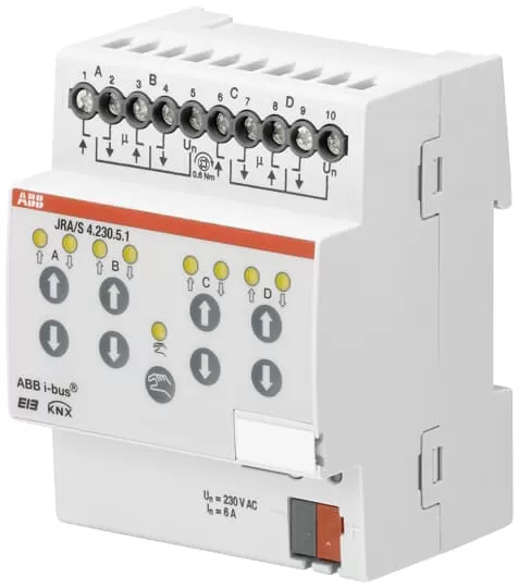 ABB JRA/S4.230.5.1 Jalousie-/Rollladenaktor, Fahrzeiterm, 4f, 230 V AC, man Bed, REG 2CDG110125R0011