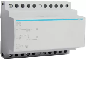 Hager Sicherheitstrafo 230V/12+24V 63VA 6PLE ST315