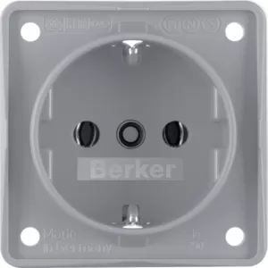 Berker Steckdose SCHUKO Integro Einsätze grau 941852506
