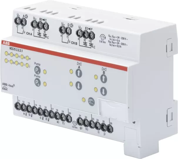 ABB HCC/S2.2.2.1 Heiz-/Kühlkreis Controller, 2fach, 3-Punkt, manuelle Bedienung, REG 2CDG110221R0011