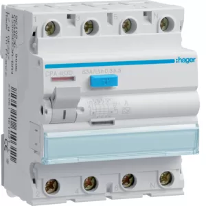 Hager FI-Schalter 4P 6kA 63A 300mA Typ S CPA463D