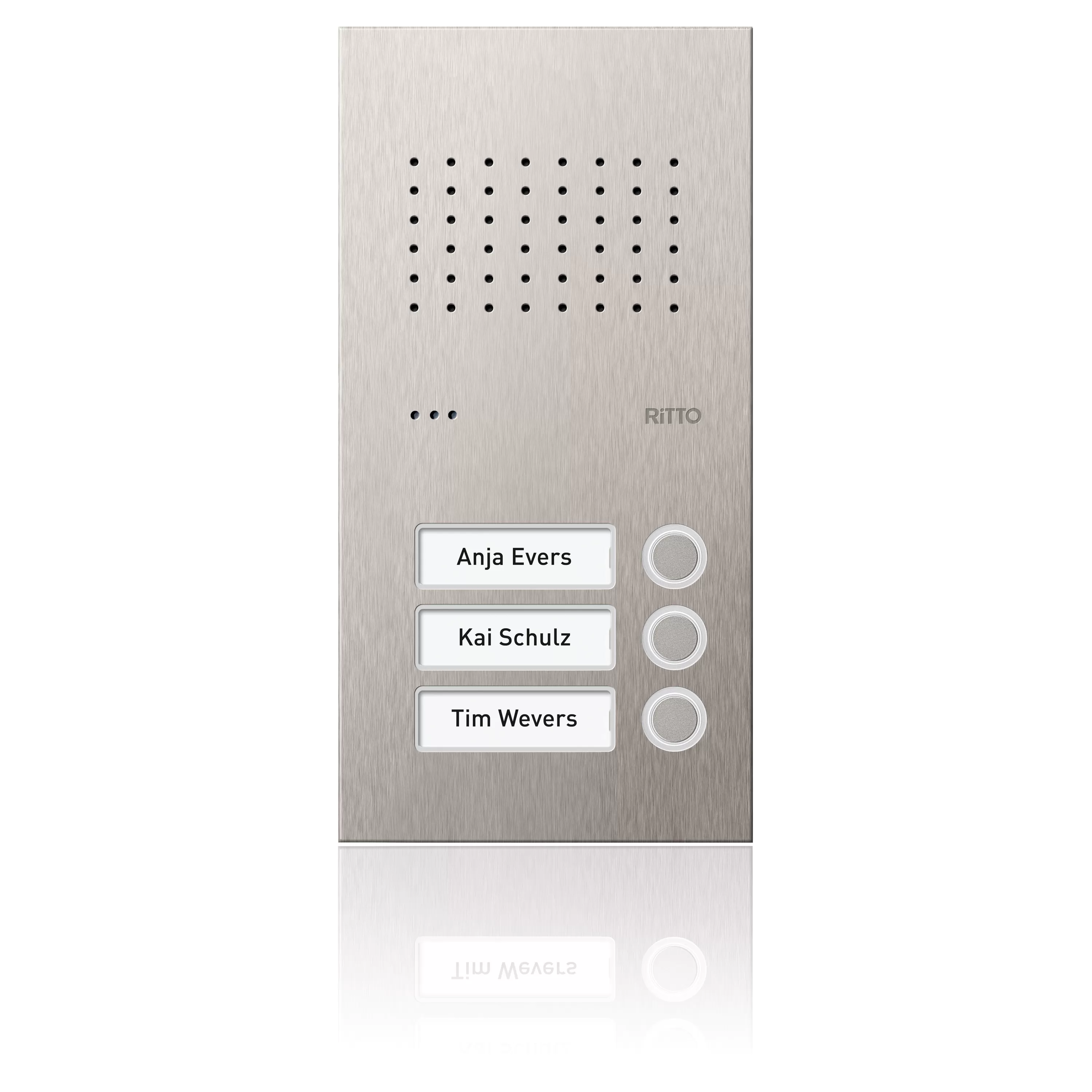 Ritto Acero pur Edelstahl-Türstation Audio, 3 WE, Edelstahl RGE1810325