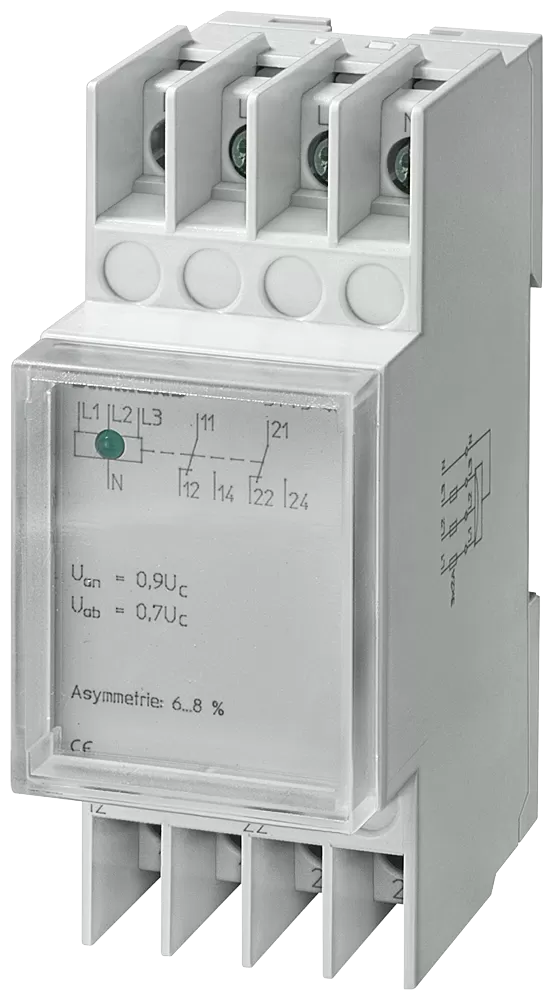 Siemens Spannungsrelais T5570 AC 230/400V 2W 0,85/0,95 Asymmetrie mit Klarsichtkappe 5TT3405